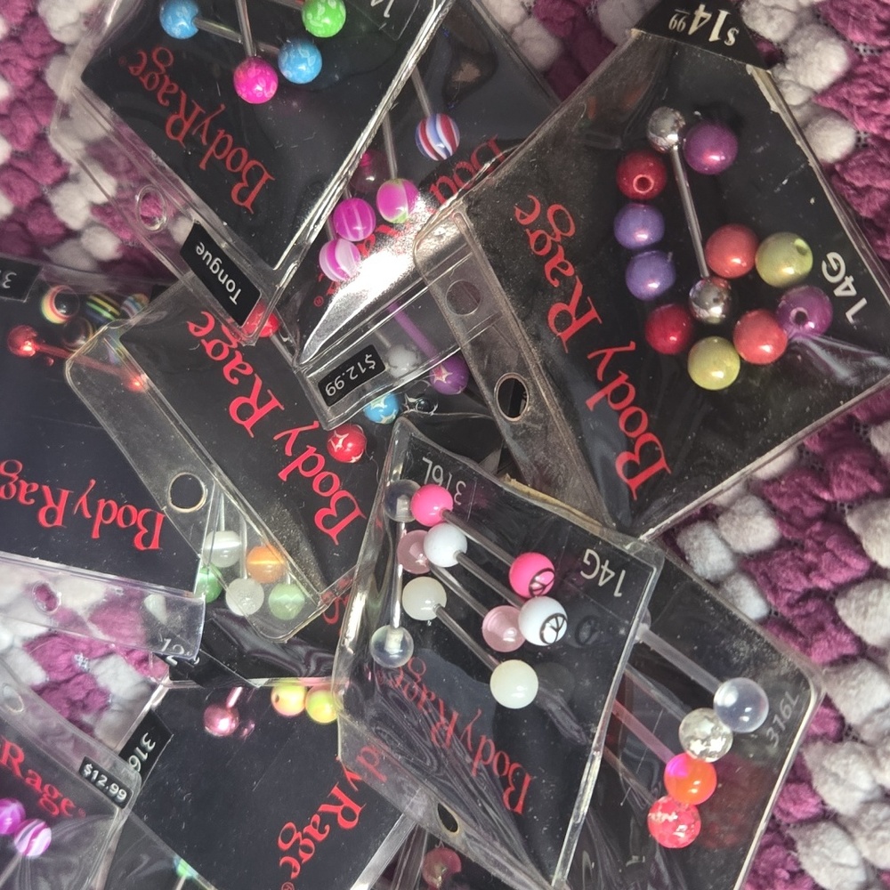 Body Rage Colorful Tongue Rings - Picture 4 of 4